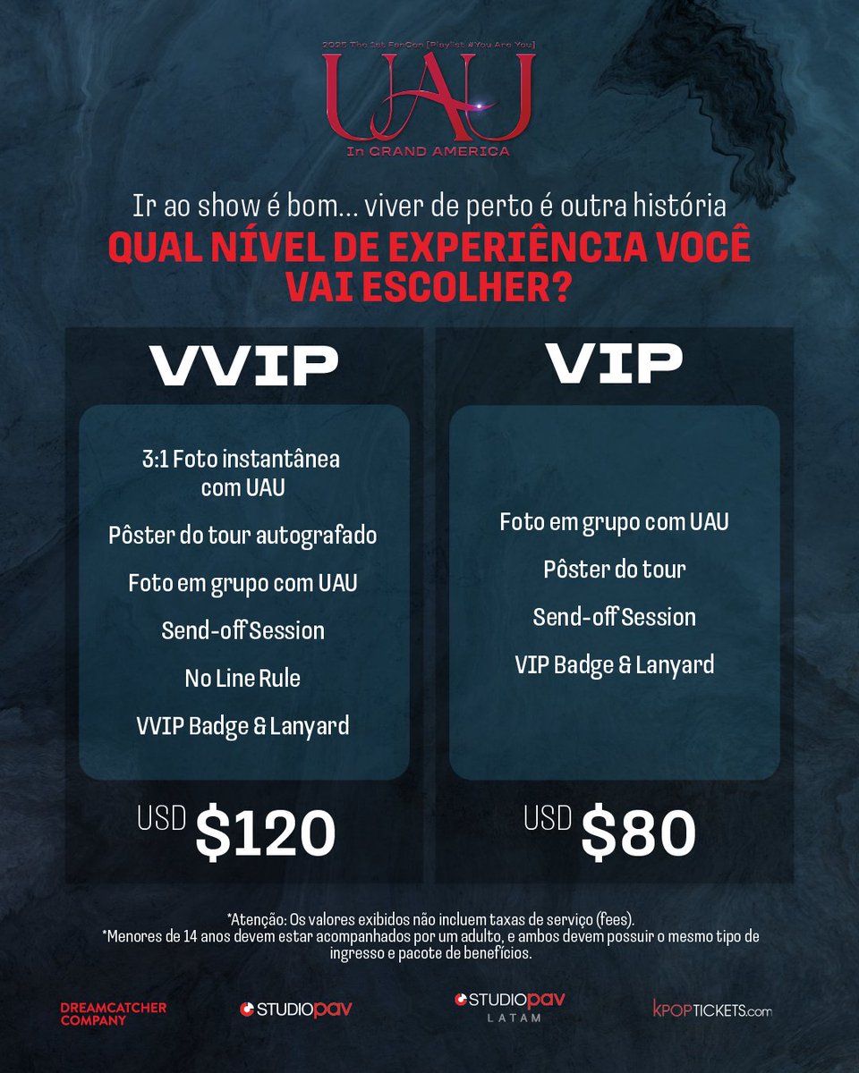 #InSomnia, aqui está a informação sobre os ingressos e o cronograma de vendas para ❣️ UAU 2025 The 1st FanCon [Playlist #You Are You] in Grand America ❣️

Em breve vamos compartilhar mais detalhes sobre os locais, horários e datas de venda de ingressos e pacotes de benefícios.