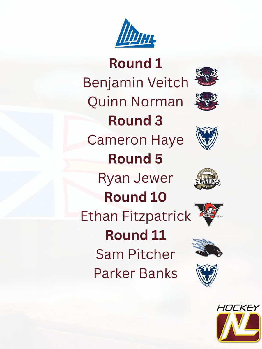 Congratulations to the 7 NL Players selected at this year's 2025 QMJHL Entry Draft!