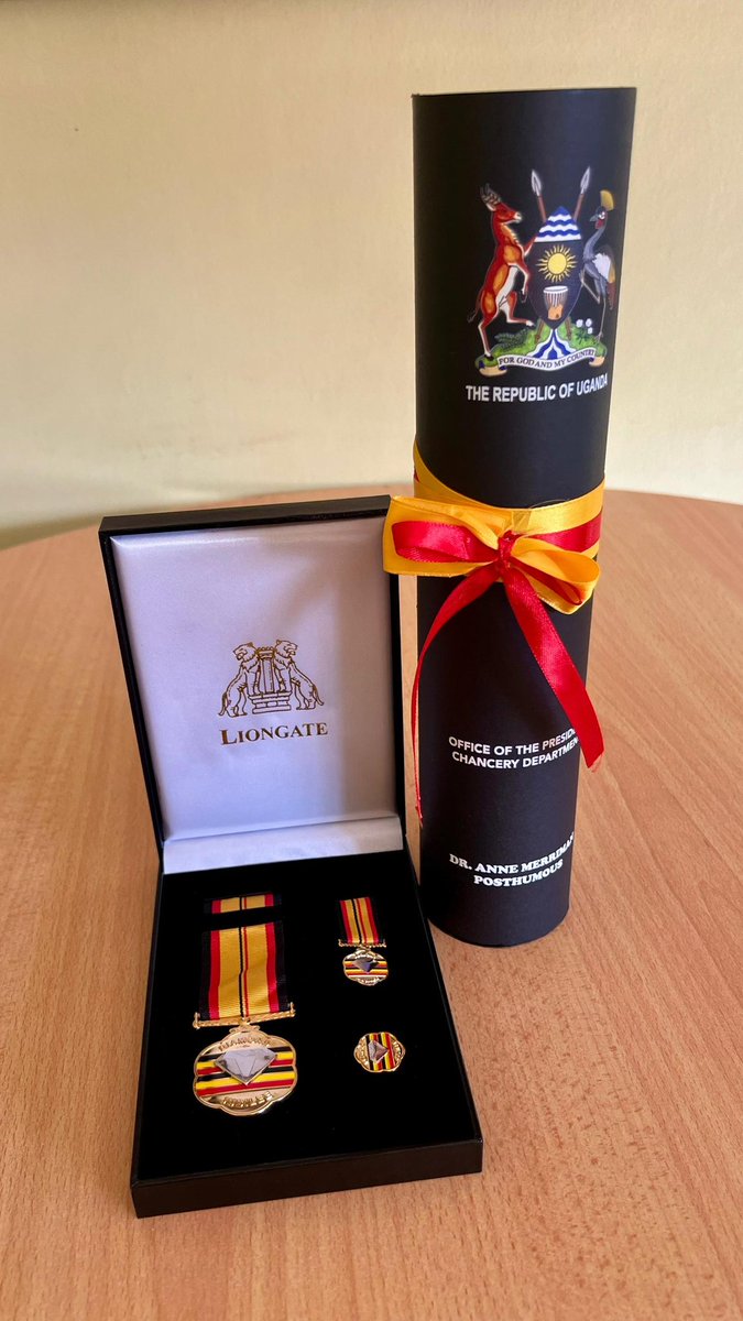 HospiceAfricaUg's tweet photo. The citation highlighted her achievements and contributions to palliative care in Africa, particularly in Uganda, and her numerous honours and recognitions. She is indeed a heroine in palliative care in Africa, &amp; our patients were excited to share a photo moment with the medal🎊 https://t.co/iBSH5sJcxE