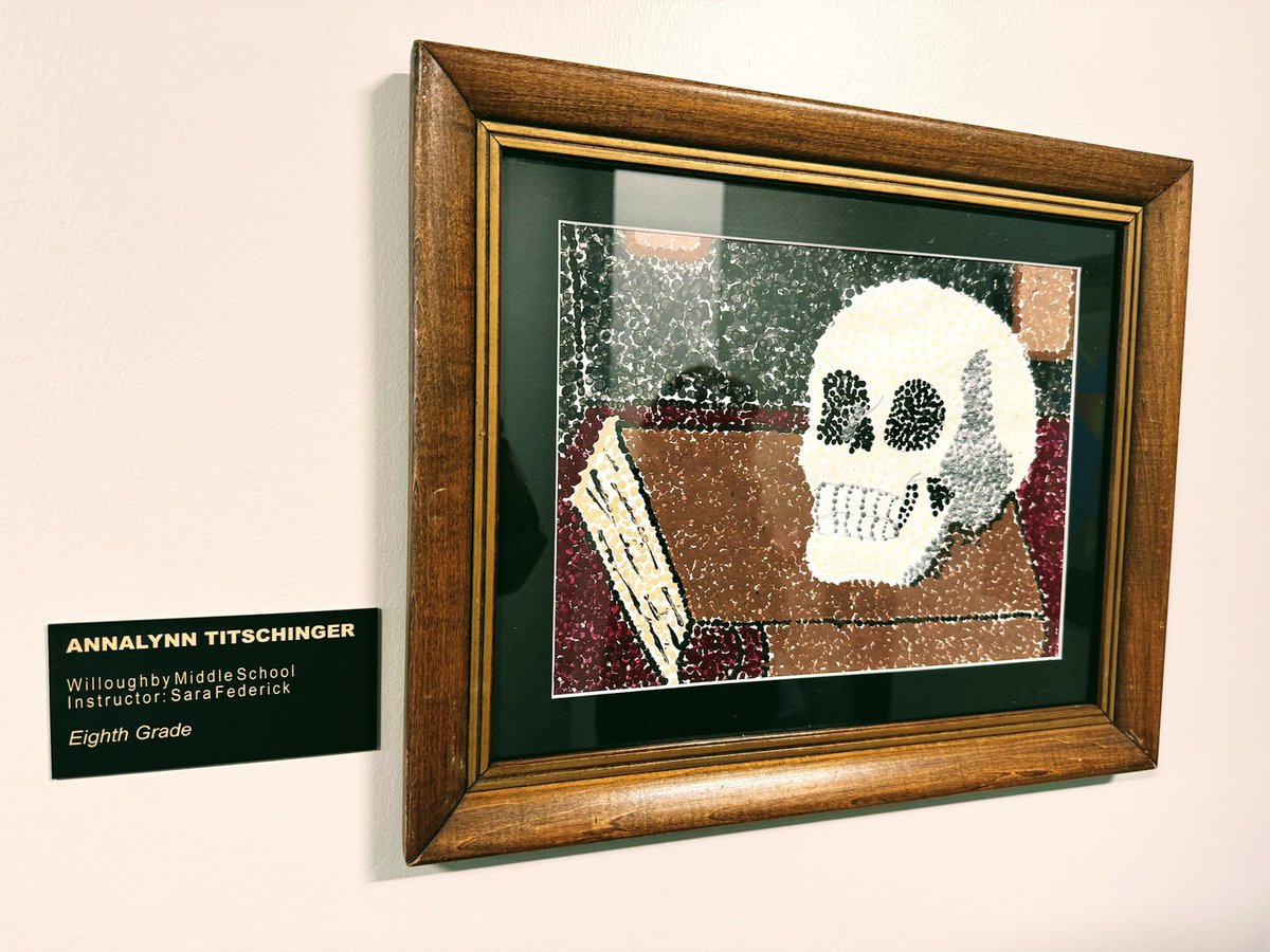 🎨Congratulations to Willoughby Middle School students Jayden, Cora, Annalynn, and Eve! Their artwork was proudly featured at the Art Splash Community Event at the Board of Education. 🖌️ #mychoicewilloughbyeastlake #WEareonthemove