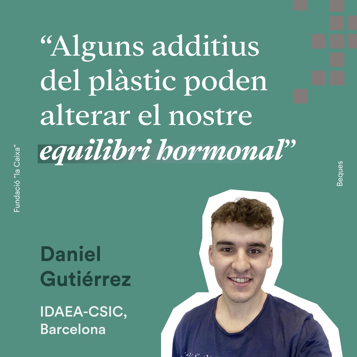 2/ Els additius del plàstic que el fan més flexible o resistent també poden afectar la nostra salut. 🧪

A <a href="/IDAEA_CSIC/">Inst. of Environmental Assessment & Water Research</a>, el #BecarisFundlaCaixa <a href="/DaniGuti_Martin/">Daniel Gutiérrez-Martín</a> investiga com aquests compostos arriben a entrar al nostre cos. 👇

tinyurl.run/cVGb51