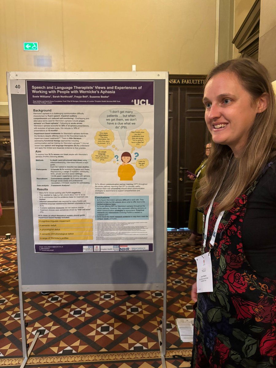 BCAphasia's tweet image. Here&apos;s Susie&apos;s poster on #SLT views and experiences of working with people with Wernicke&apos;s #aphasia @SarahNorthcott8 #BetterConversationsLab #NAC2025