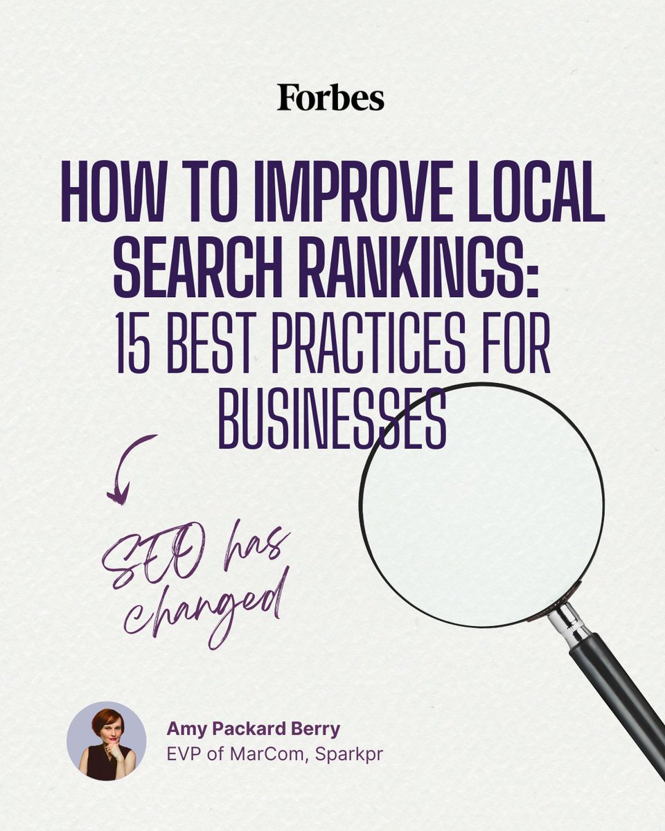 📍 When it comes to local SEO, intent is everything.
In her latest <a href="/Forbes/">Forbes</a> Agency Council feature, <a href="/Packardae/">Amy Packard Berry</a>, EVP of MarCom at <a href="/sparkpr/">Sparkpr</a>, shares a key tactic for boosting local visibility: optimizing for “near me” queries by anchoring content in real geographic context and