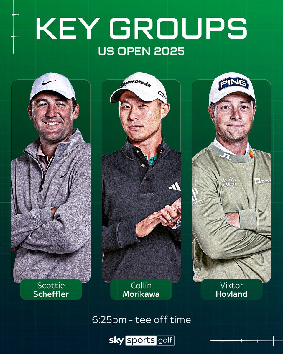 Key groupings for the first two rounds of the US Open ⛳🚨