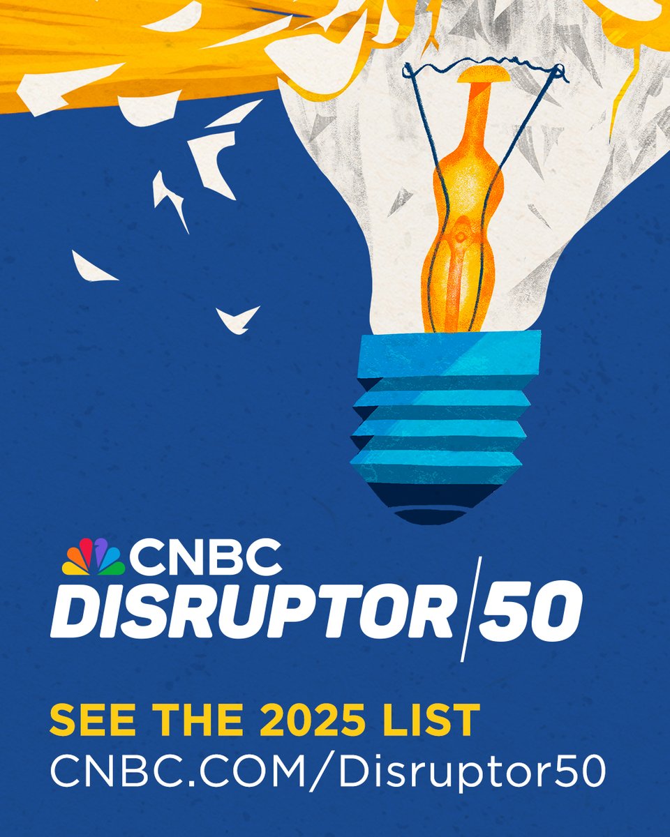 The 2025 CNBC Disruptor 50 list is here!

Defense technology company Anduril is the No. 1 company on this year's list, taking the top spot from OpenAI, which falls to No. 2 after two consecutive years topping the annual rankings.

See the full list: cnb.cx/4kxalQV