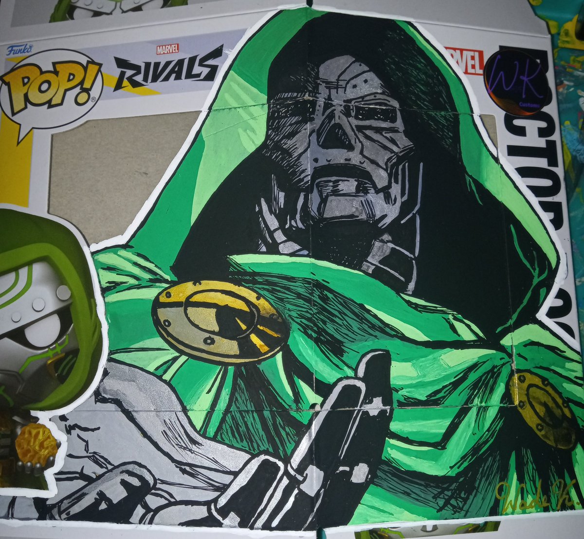 WadeKillsonYT's tweet photo. New Mask Same Task! π Where's my Dr.Doom fans? #WadeKCustoms π¨ #Marvel #marvelRivals #FantasticFour #FunkoFam #Funko #FunkoPop https://t.co/VKRusuur41