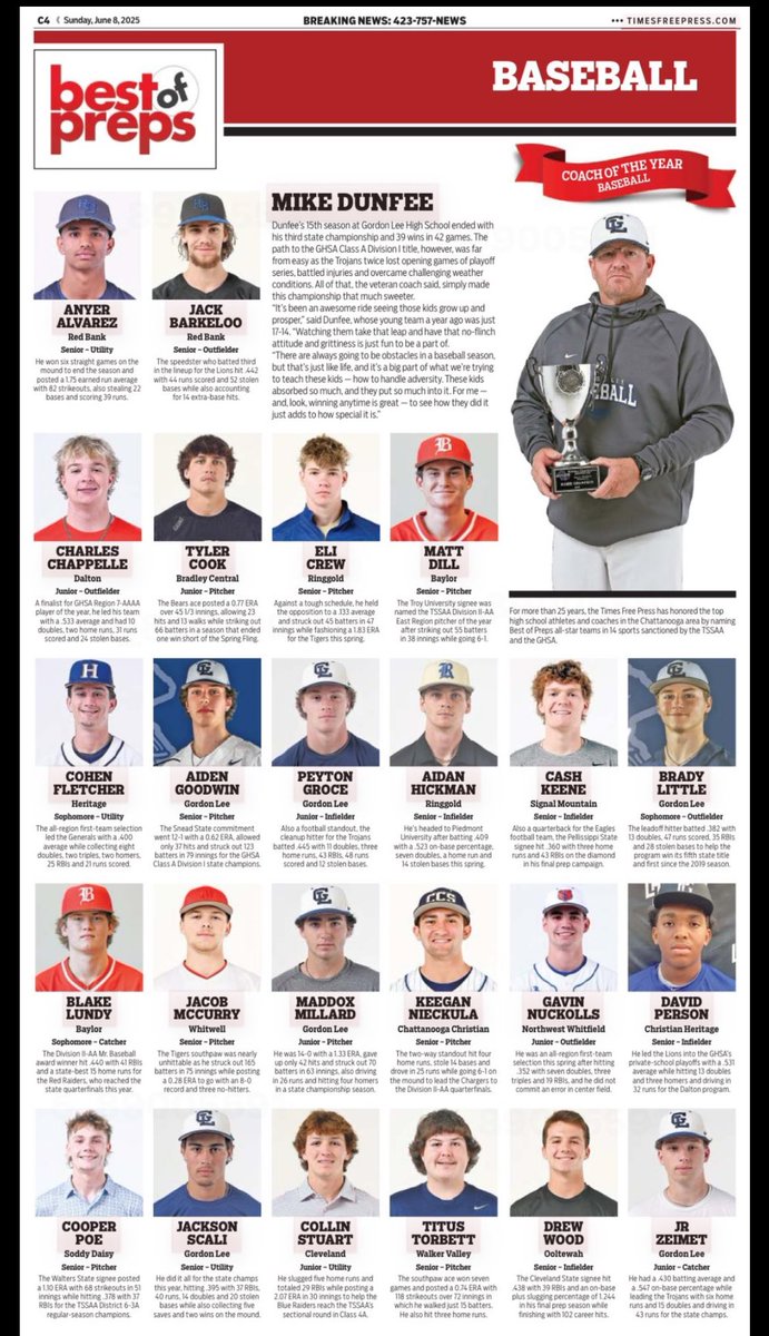 Times Free Press Best of Preps – Baseball Edition ⚾️

Congrats to Anyer Alvarez and Jack Barkeloo for representing Red Bank Baseball on the 2025 Best of Preps list!

Thank you to <a href="/SportsChatt/">TFP Sports</a>, <a href="/PMacCoon/">Patrick MacCoon</a>, &amp; <a href="/StephenHargis/">Stephen Hargis 🇺🇸</a> for all the coverage this season! #BankBuilt🦁