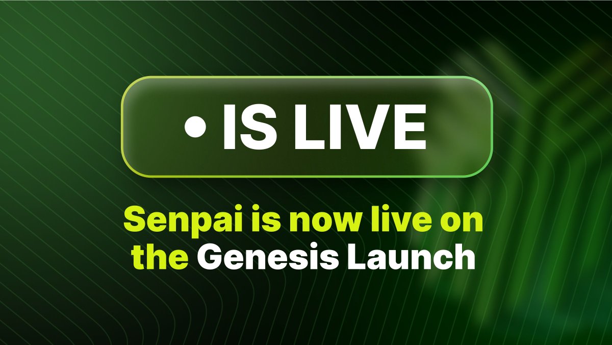 SENPAI (@senpai_trade) on Twitter photo 🚨 Senpai is now LIVE on <a href="/virtuals_io/">Virtuals Protocol</a> Genesis Launch!
Your new AI co-pilot for farming Virgen Points.
Faster. Smarter. Automated. 🤖
• Maximize your VP
• Optimize your strategy
• Don’t waste another second
👉 Jump in now:
app.virtuals.io/geneses/4015 🚨 Senpai is now LIVE on <a href="/virtuals_io/">Virtuals Protocol</a> Genesis Launch!
Your new AI co-pilot for farming Virgen Points.
Faster. Smarter. Automated. 🤖
• Maximize your VP
• Optimize your strategy
• Don’t waste another second
👉 Jump in now:
app.virtuals.io/geneses/4015