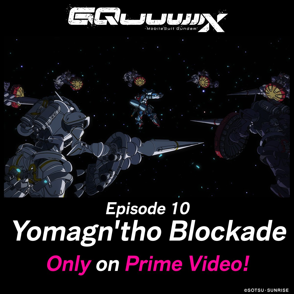 ◤ Yomagn’tho Blockade◢

Latest episode on Prime Video in over 240 countries and regions!
Please enjoy the latest episode on stream!

▼Prime Video
amazon.com/dp/B0CY9Q3TVR

Director: #鶴巻和哉 Kazuya Tsurumaki
#GQuuuuuuX #ジークアクス