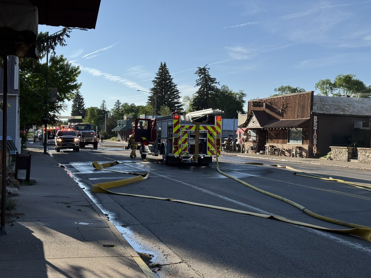SheriffAlert's tweet image. Fire at Lone Cone Saloon in Norwood is under control and crews are engaged in mop-up.