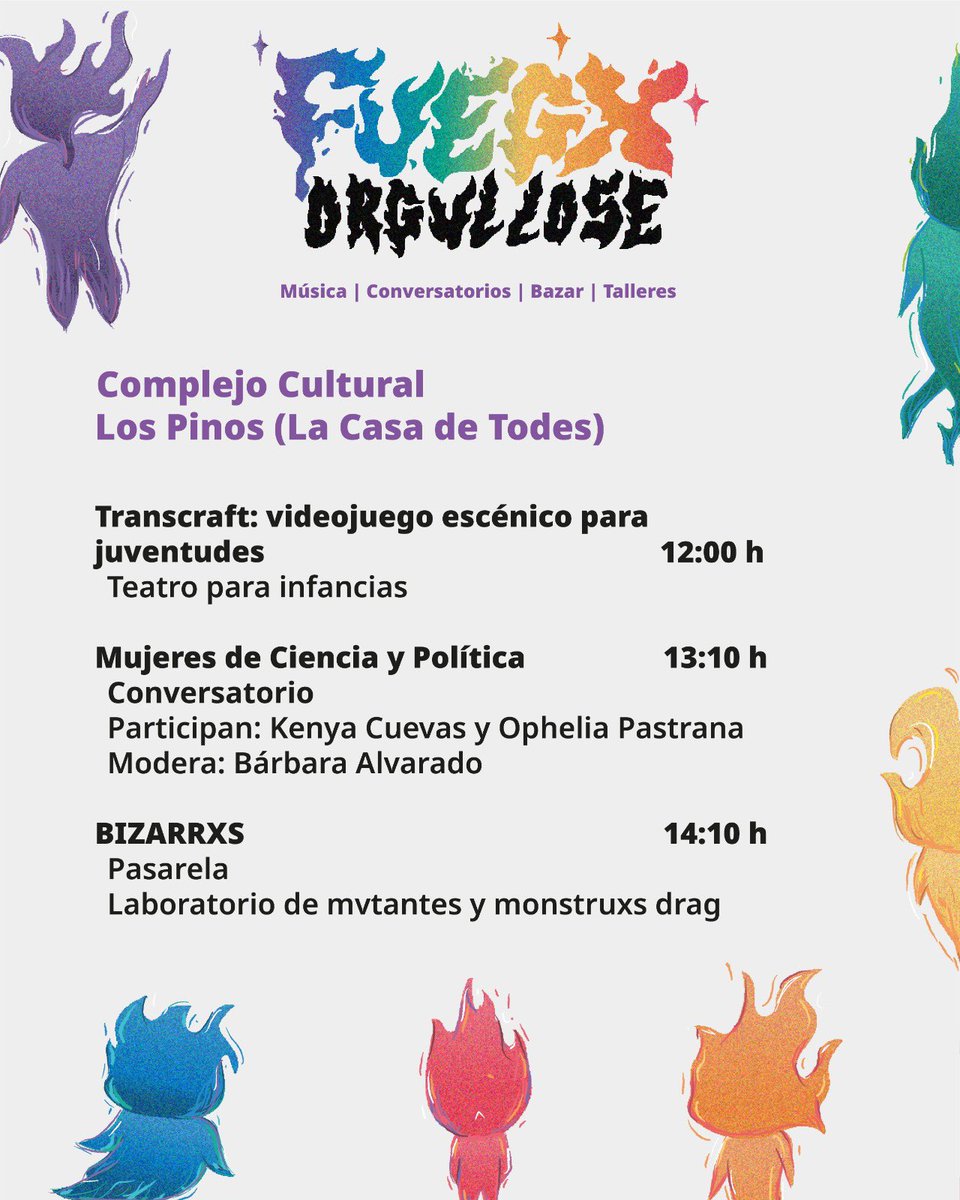 CC_LosPinos's tweet photo. Junio arde con orgullo en @CC_LosPinos y @parcur_cdmx .

Una celebración disidente con arte, música, pasarelas, teatro, patines, conversación y pura resistencia queer.

Este mes, encendemos el fuego de la diversidad con actividades para todas las identidades y expresiones. https://t.co/EN5xbezmDQ