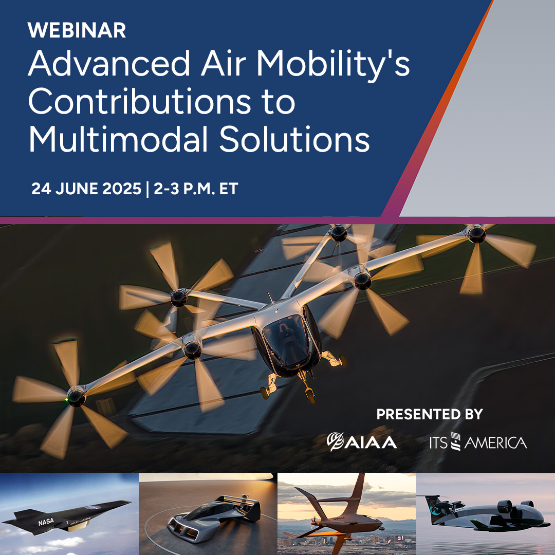 You won't want to miss this upcoming webinar co-hosted by AIAA &amp; ITS America! ✈️ This webinar will explore how AAM fits into the multimodal network of goods and services, addressing potential solutions to current gaps in knowledge and operations.

➡️ aiaa.zoom.us/webinar/regist…