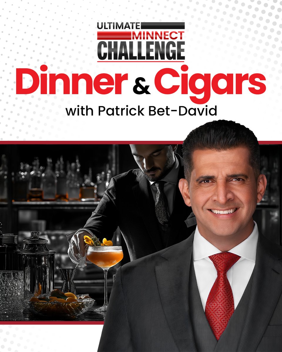 Minnect (@theminnectapp) on Twitter photo The Ultimate Minnect Challenge is LIVE for June & July! 🔥
Want to earn a seat at the table with <a href="/patrickbetdavid/">Patrick Bet-David</a> and his inner circle for an exclusive dinner + cigars experience?
Here’s how you get in:
1️⃣ Reach the minimum score according to your league
2️⃣ Be in the Top 3 of The Ultimate Minnect Challenge is LIVE for June & July! 🔥
Want to earn a seat at the table with <a href="/patrickbetdavid/">Patrick Bet-David</a> and his inner circle for an exclusive dinner + cigars experience?
Here’s how you get in:
1️⃣ Reach the minimum score according to your league
2️⃣ Be in the Top 3 of