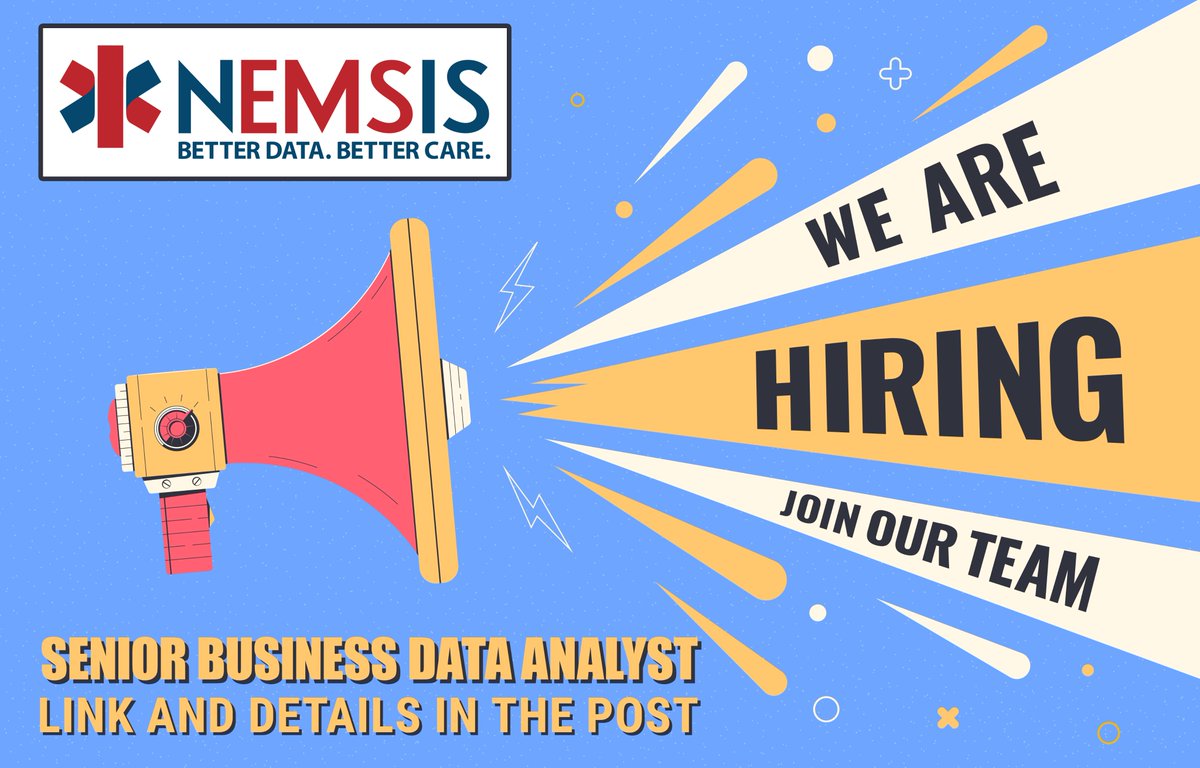 We are excited to announce a new opportunity to join our team! We are currently hiring a Senior Business Data Analyst to support the National Emergency Medical Services Information System (NEMSIS) Technical Assistance Center (TAC).

employment.utah.edu/salt-lake-city…