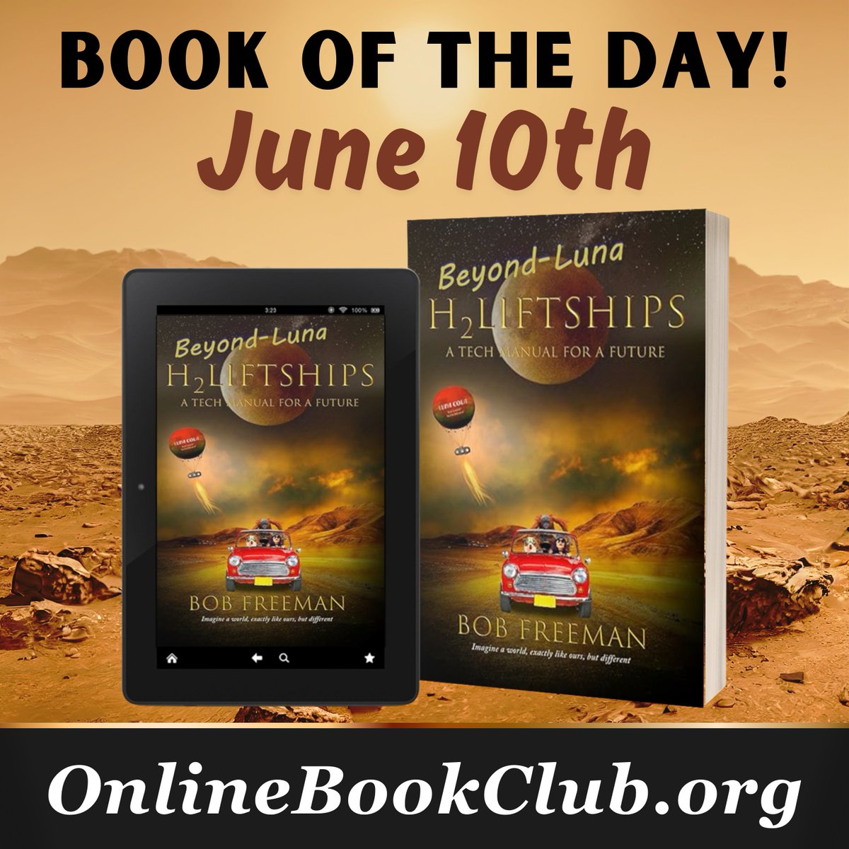 TwBookClub's tweet photo. #BookOfTheDay, June 10th - #ScienceFiction, #Rated5Stars 

Available for only $0.99 on Kindle! Get your copy below:

https://t.co/N94MFeF8tB

H2LiftShips - Beyond Luna by Bob Freeman

Follow the author: @H2Lift

#SolarSystem #YoungAdultSciFiMystery #Astronomy