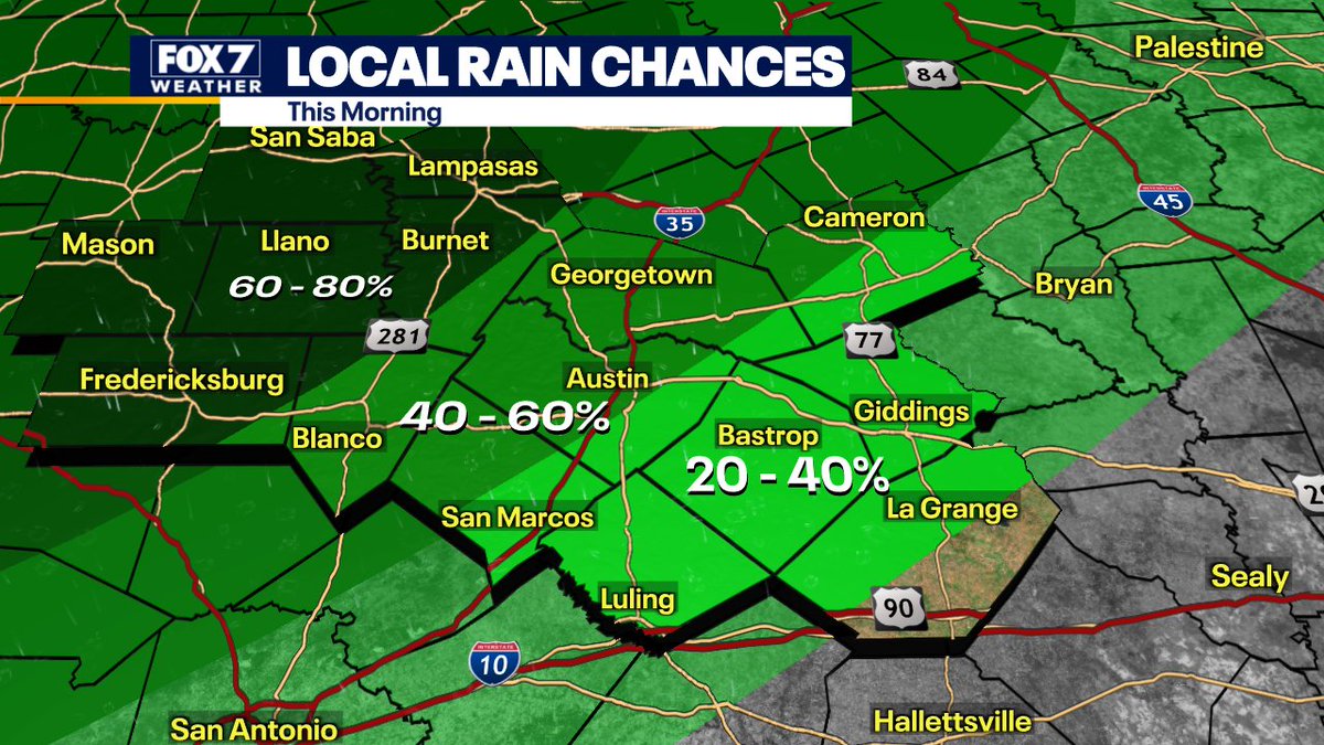 Local rain chances this morning.