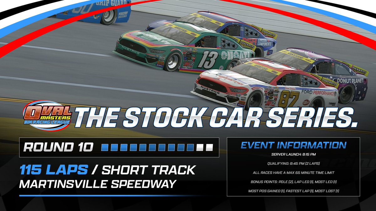 Raceday Raceday Raceday 

Martinsville 📎 

Also build day! Plan accordingly.