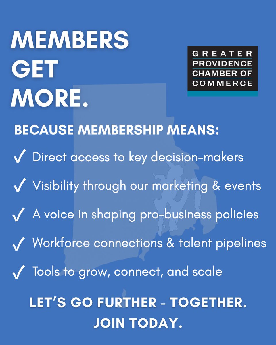Provchamber's tweet image. 📌 Why join the Greater Providence Chamber?

✔️ Connect with decision-makers

✔️ Boost visibility

✔️ Shape pro-business policies

✔️ Access talent &amp;amp; growth tools

Be our partner! Let's go further together.💼 
Join today: bit.ly/3FpSTyQ

#ChamberStrong #GPCC #RIbusiness