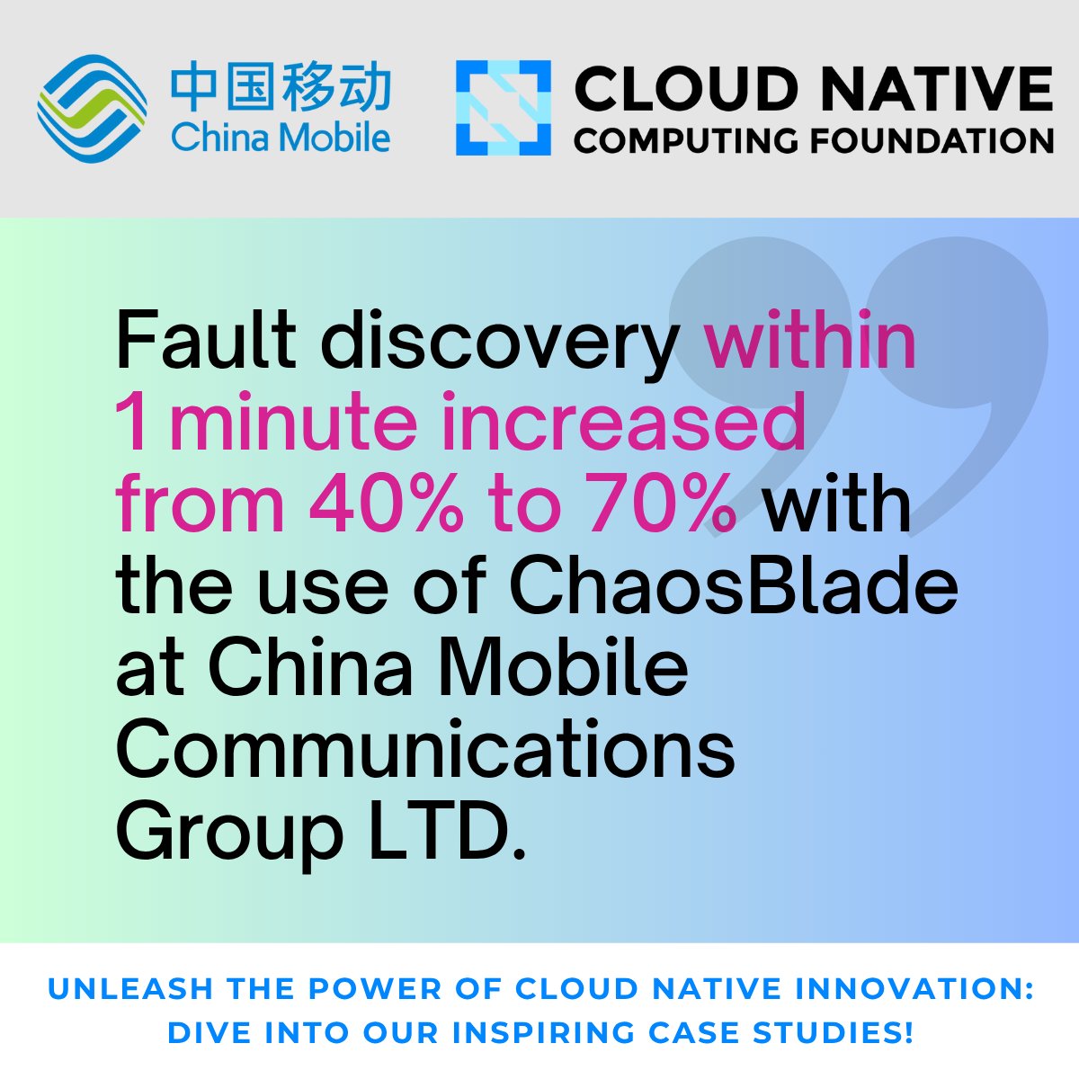 CloudNativeFdn's tweet image. 📉 32.69% fewer incidents
⏱️ 43.22% faster recovery
China Mobile’s CMChaos, built on ChaosBlade, is leveling up resilience at scale.
See how they’re doing it: cncf.io/case-studies/c…
#ChaosEngineering #CNCF #CloudNative #ChaosBlade