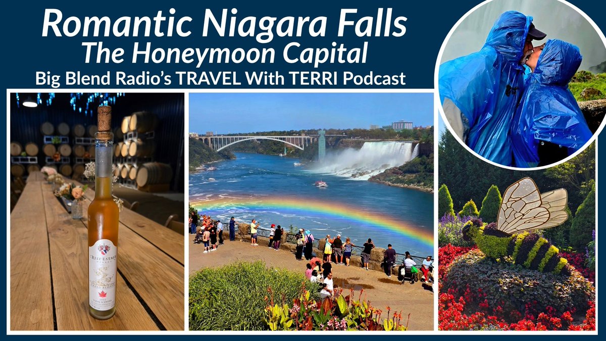 Travel writer Terri Guthrie shares her experiences in romantic and spectacular Niagara Falls, Canada, known as the Honeymoon Capital of the World. Listen: youtu.be/HblFWNcevzA?fe… #niagarafalls #TravelTuesday #romantic