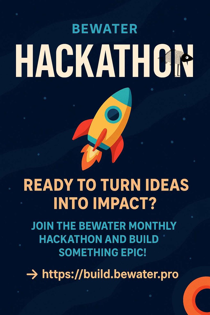 Hack &amp; Buidl! 🚀🚀🚀 
Let's try a NEW Type of Hackathon -- &lt;% BeWater Monthly Hackathon %&gt; 
Turn "Hackathon" into a Continuous Engine for all the coolest buidlers! 🏈🏈🏈
build.bewater.pro/zh/campaigns/9…
