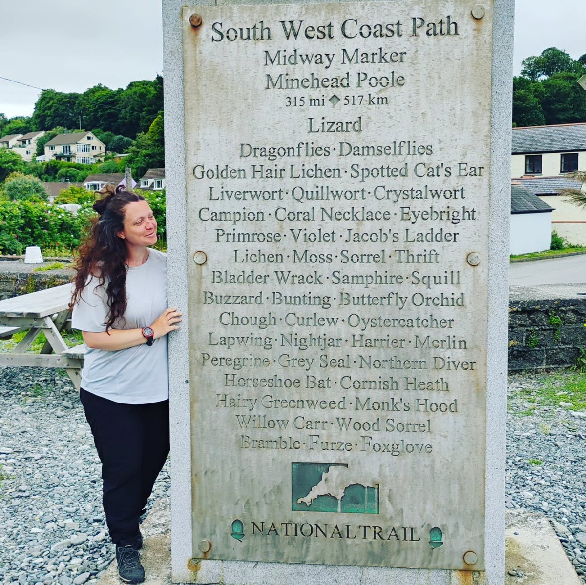 Today I made the midway marker for the South West Coast Path. 315 miles down, 315 miles to go. It's a mammoth journey but I'm taking it one day at a time, even though some days are more overwhelming than others. Thank you to everyone who has supported me &amp; donated.