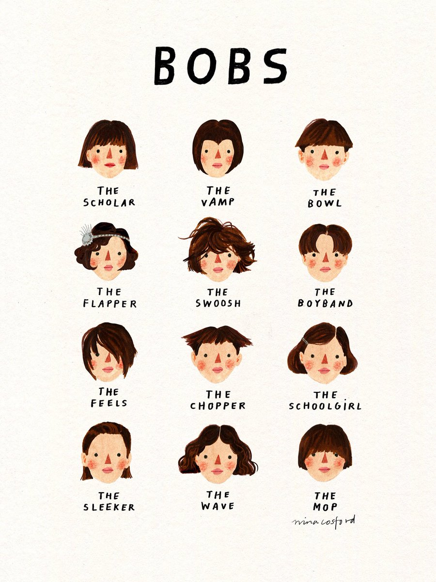 Bobs o’clock! Another hairpiece ✂️ Signed prints here  ninacosford.com/shop/product-c… ✏️