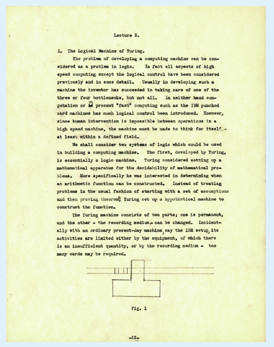 ziziskan's tweet photo. Von Neumann introduced Turing machines at the start of his third 1945 lecture on “high speed computing machines.” https://t.co/4Aau8nASld