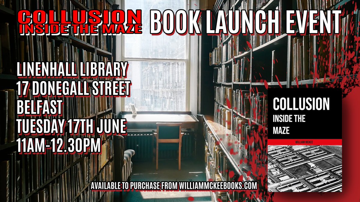 WilliamJPMcKee's tweet photo. 1 WEEK TO GO!!! My book officially launches next Tuesday morning, hope to see you there. ππ
And it's available for purchase from my website now
https://t.co/NXi9U7Hqf1
#williammckeebooks #prisontopeace #themazeprison #collusion #localauthor #storytelling #writer https://t.co/UeHGlrh446