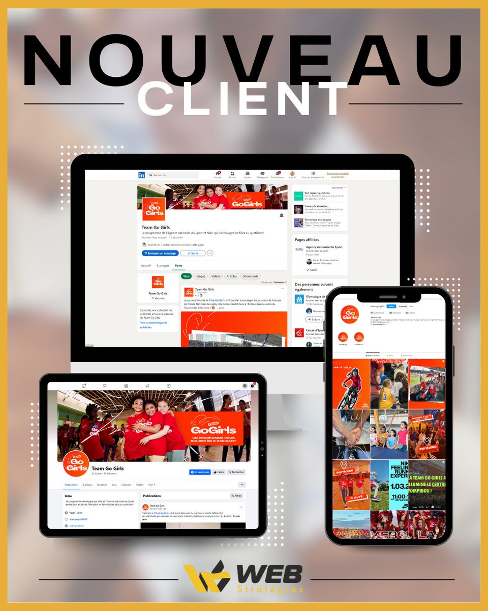 On a le plaisir d’annoncer une nouvelle collaboration ! Nous accompagnons désormais le programme Team Go Girls ! 🤩

Porté par l’Agence nationale du Sport  et Nike, il encourage les jeunes filles à bouger et prendre confiance en elles à travers des défis ludiques et sportifs.