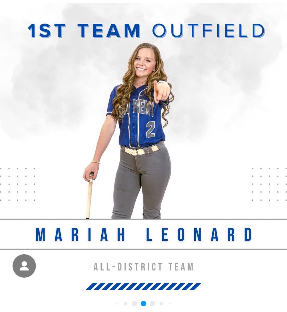 Congrats to our #6 for making 1st team all district for 2nd year in a row. Congrats on your W last night and best of luck in the state semis! <a href="/MariahLeonard_6/">Mariah Leonard</a> <a href="/Bh2osoftball/">Bridgewater Softball</a>