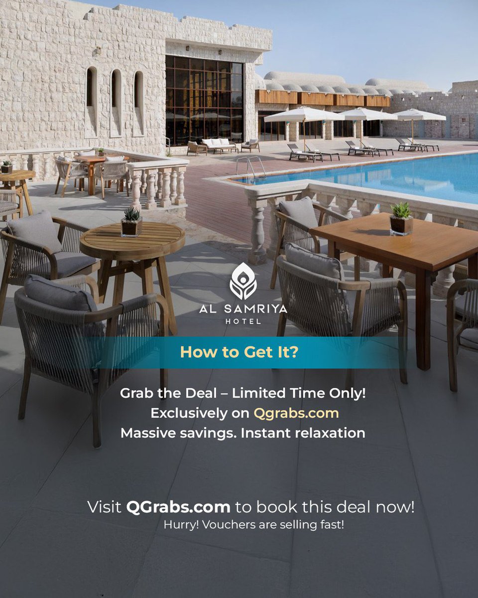 Don’t miss out on the ultimate Summer Bliss at Al Samriya Hotel! 

Get full-day pool access + QR125 food &amp; drinks credit for just QR150 (save 50%) OR indulge in a 60-min Signature Oryx Massage + pool access for only QR270 (save QR305)! 💆‍♂️🏖️

#qatar #save