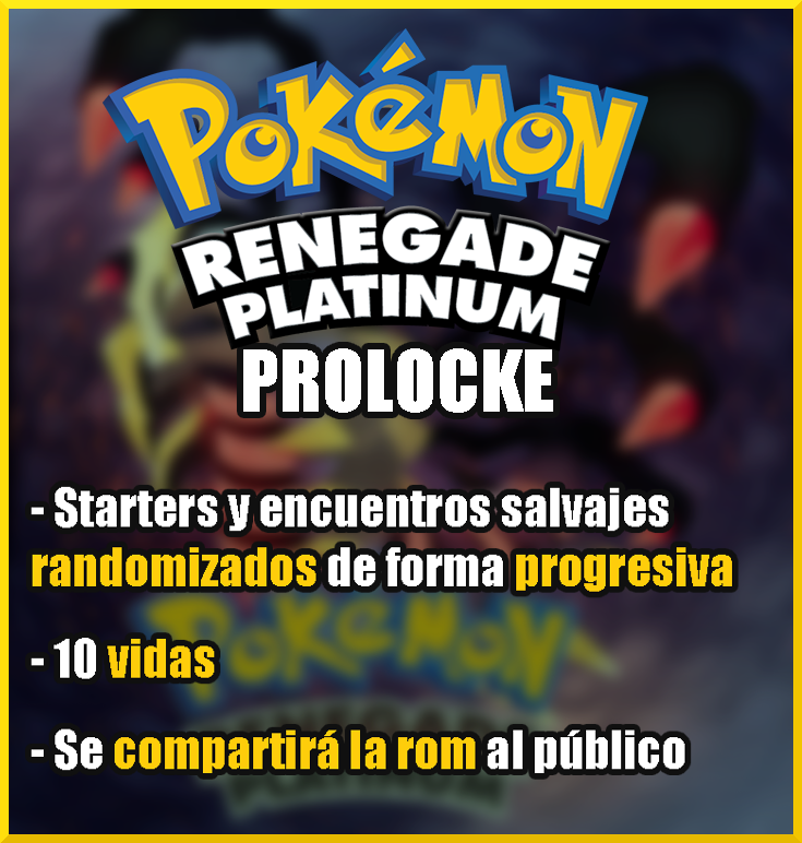 Se acabaron los días de descanso. Nuevo reto mañana.

👉Pokémon Renegade Platinum con formato semi-random (hecho por mí) del Prolocke

👉10 vidas en un juego mucho más difícil que Sacred Gold

👉Compartiré la rom durante el directo

Esto va a ser CATEDRALICIO.