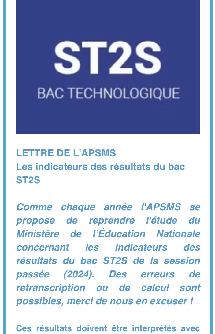 📌Tous les indicateurs du BAC #ST2S sont à retrouver sur apsms-santé-société.fr ⤵️