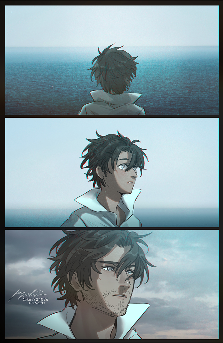 kay924026's tweet photo. "That was the first time he saw the ocean." 
那是他第一次見到大海
#serennedy https://t.co/wMTVtv3I3G