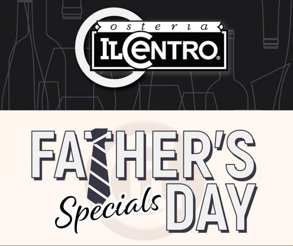 OIC is celebrating Dads for the entire week leading up to Father's Day. Treat him to a select complimentary appetizer or glass of wine now through Sat., June 14, followed by dinner to celebrate Dad at Il Centro!

Full details → bit.ly/3SKeO6J