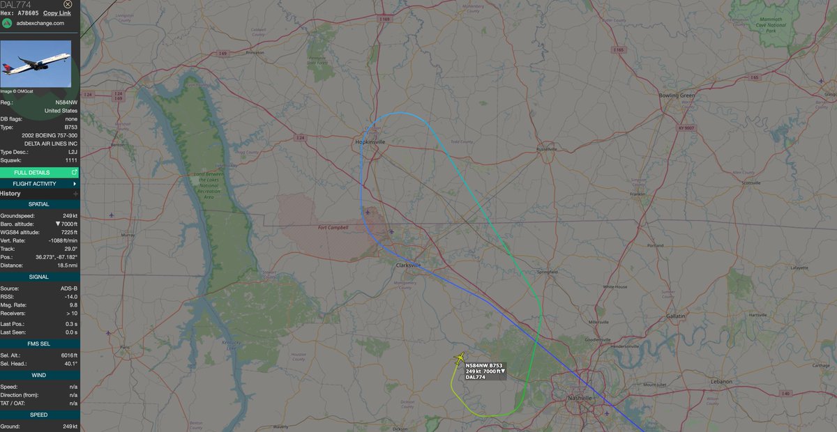 Delta 774 a 757 going to Seattle has declared an emergency and is diverting to BNA. Arriving the seldom used runway 13. It's our longest runway and he's heavy.