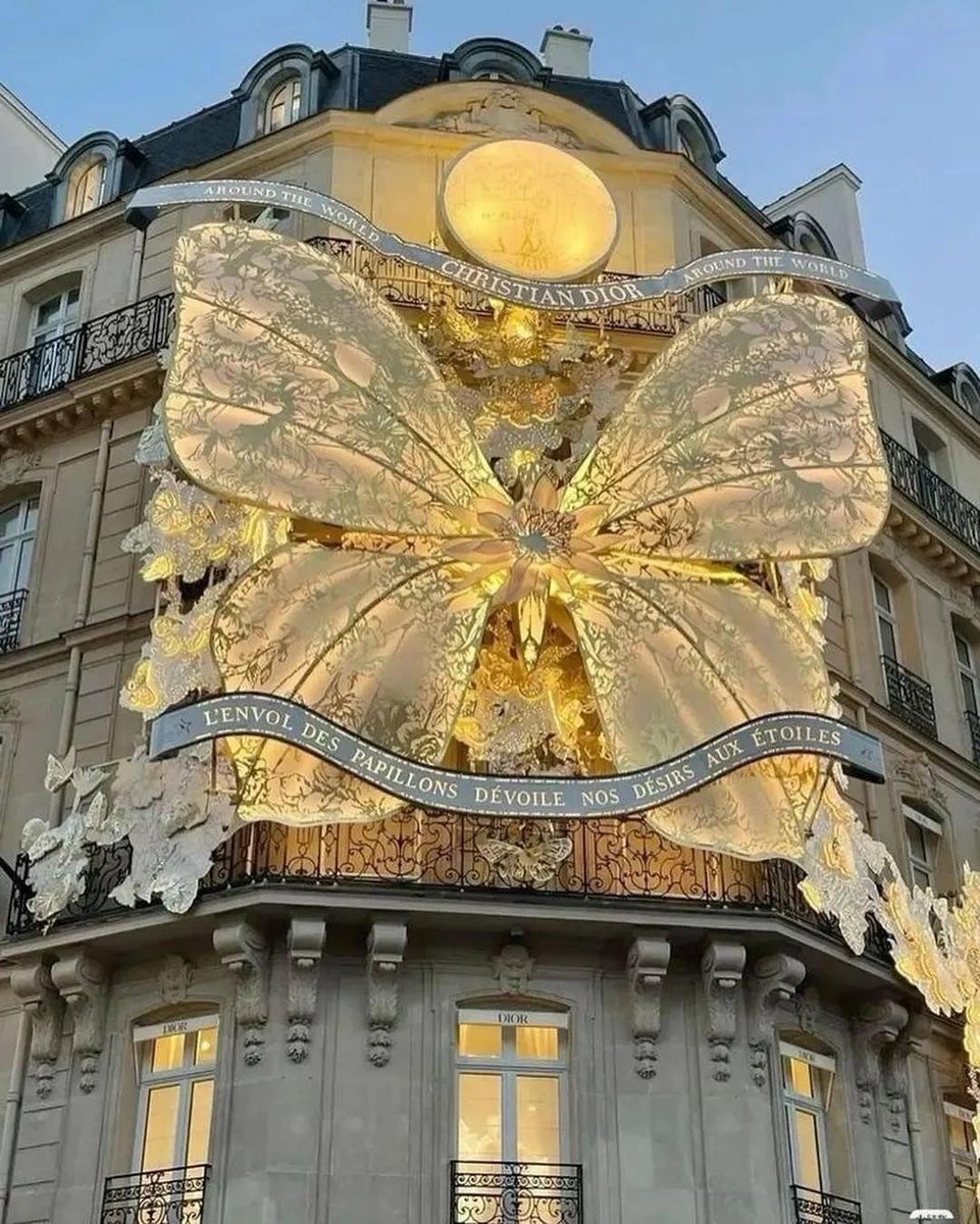 fairyprxncess's tweet image. Christian Dior butterfly building