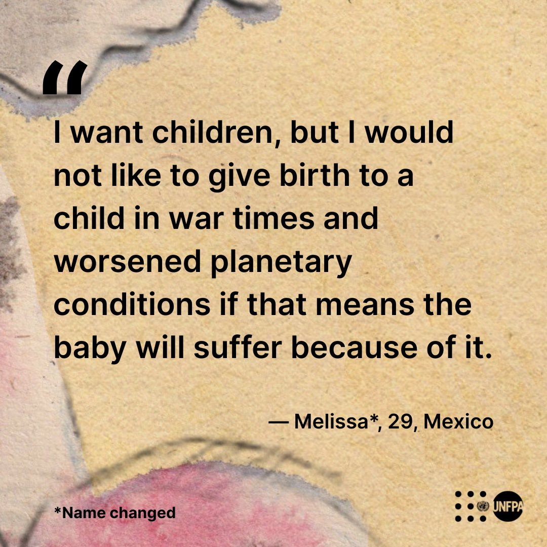 UNFPA Zimbabwe (@unfpa_zimbabwe) on Twitter photo People want to have children but for many, their fears are holding them back.
🌡️ Climate change
🌏 Environmental degradation
🔥 Wars and pandemics
Learn about #TheRealFertilityCrisis from @UNFPA—the <a href="/un/">United Nations</a> sexual and reproductive health agency: unf.pa/rfc People want to have children but for many, their fears are holding them back.
🌡️ Climate change
🌏 Environmental degradation
🔥 Wars and pandemics
Learn about #TheRealFertilityCrisis from @UNFPA—the <a href="/un/">United Nations</a> sexual and reproductive health agency: unf.pa/rfc