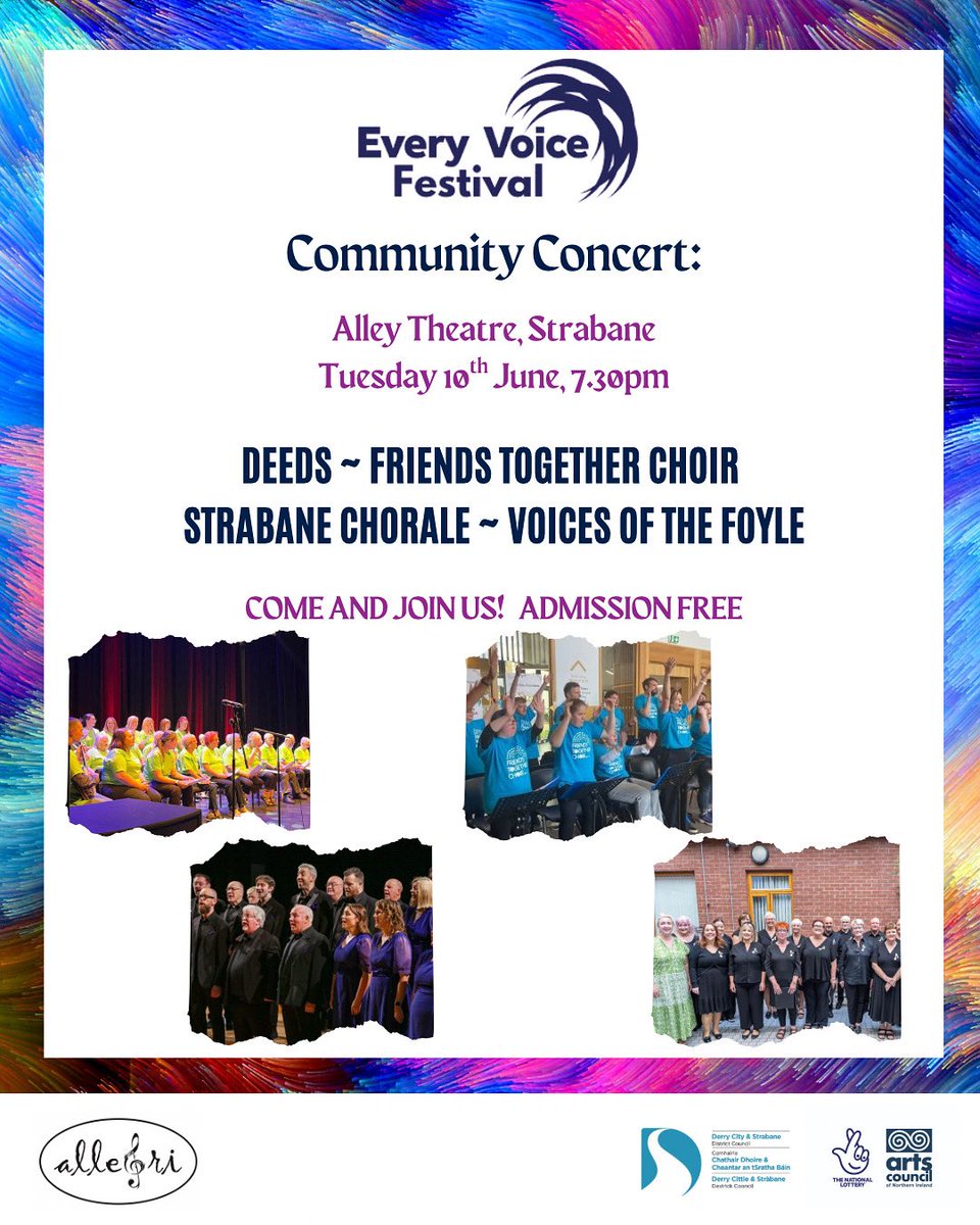 The Every Voice Festival is off to a roaring start and we have even more fantastic music to look forward to in Strabane tonight! 

Grab your free tickets below 👇 
tinyurl.com/5xysce8b

<a href="/StrabaneChamber/">Strabane Chamber</a> <a href="/TheAlleyTheatre/">The Alley Theatre</a> <a href="/ArtsCouncilNI/">Arts Council of Northern Ireland</a> <a href="/dcsdcouncil/">Derry Strabane Cncl</a>