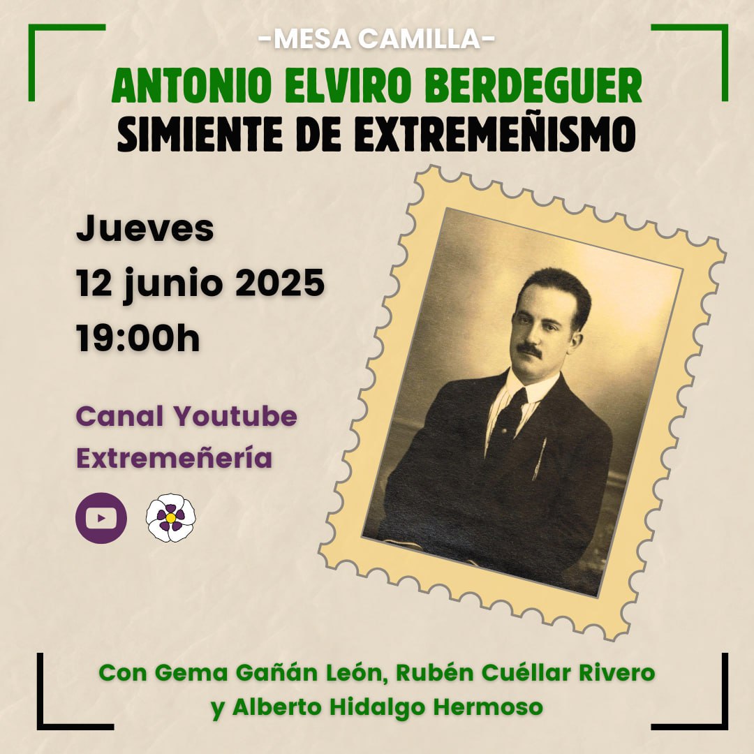 💚El próximo 12 de junio, tendremos disponible para vosotros una nueva entrega de la Mesa Camilla.

🤍Hablaremos del trabajo de recuperación del legado de Antonio Elviro Berdeguer.

🖤 Mientras, podéis echar un vistazo a nuestro contenido en Youtube 👇youtube.com/@extremeneria