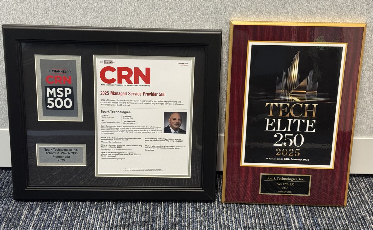 SparkTechLLC's tweet image. mailchi.mp/sparktechllc/s… Award-Winning Excellence: Spark Technologies Does It Again