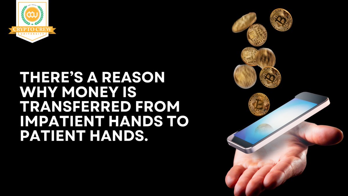 📉 Impatient traders chase the hype, and lose.
💡 There’s a reason money flows from impatient hands to patient hands.

Smart traders wait, plan, and strike with precision.

📩 Get free market insights &amp; master the power of patience!
👉 cryptocrewuniversity.com/x