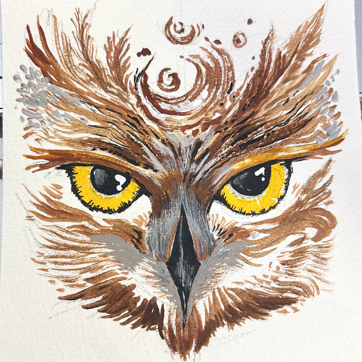 Levb_107's tweet image. Owl illustration 🎨🖼️🖌️ #sketch #sketchbook #acrilyc #pencil #draw #designs #colors #owl #illustrator #brand #new #lapiz #bocetos #art #ArtistOnX #instagram #paint