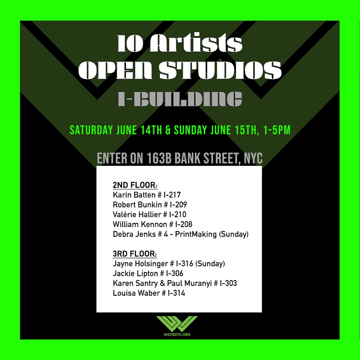 Westbeth Events@gmail.com - *|URL|Pride at Westbeth; Following The Trace at Westbeth Gallery; Dance and Jazz at Westbeth Opening Reception for exhibits; I Building Open Studios