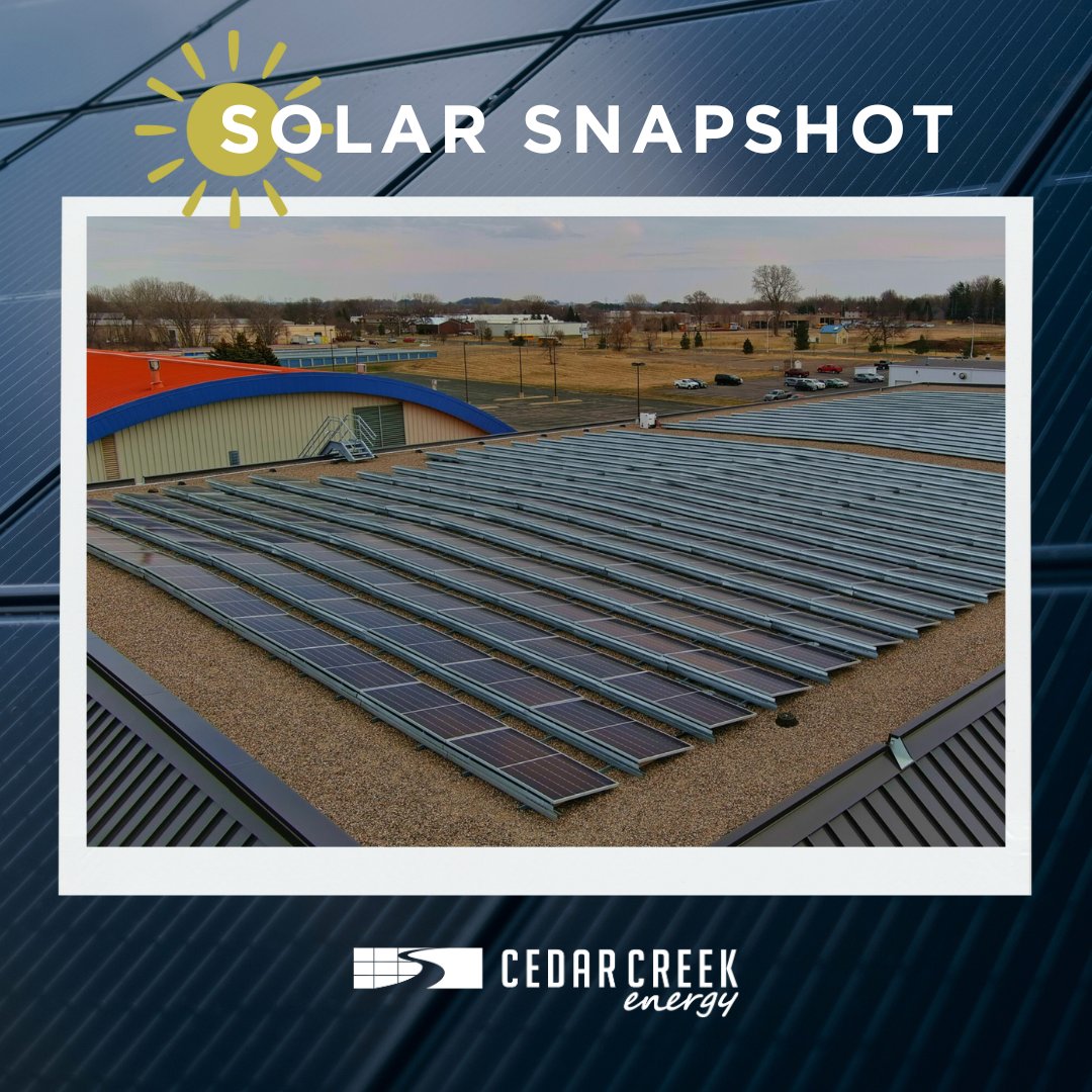 Solar Snapshot ☀️

We recently completed a 189 kW DC solar installation for Hastings Ice Arena in Hastings, MN.
🏢 Industry: Municipalities
⚡ Solar is helping with energy savings and long-term sustainability!

Thanks to Hastings Ice Arena for going solar!
cedarcreekenergy.com/project/hastin…