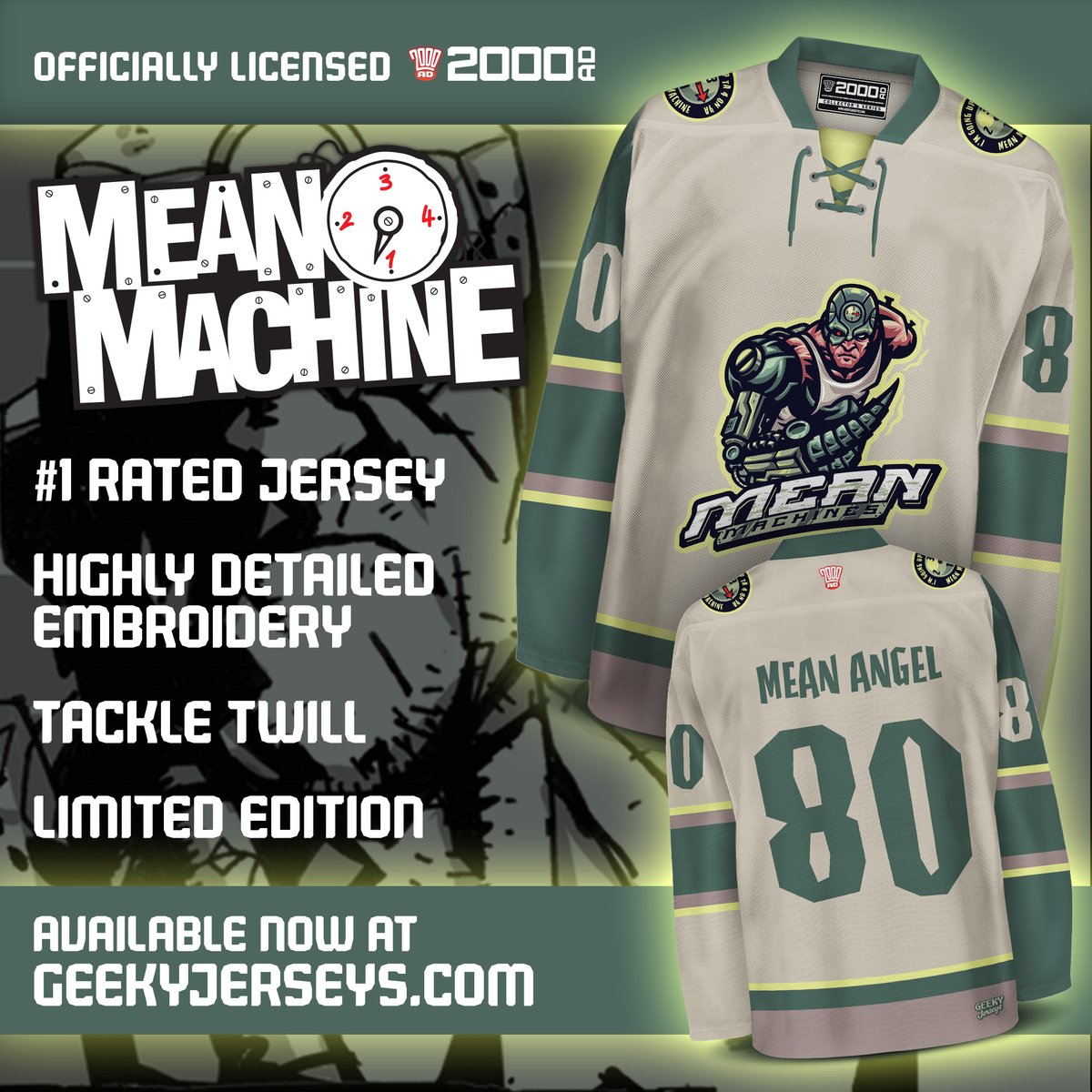 2000 AD Comics (@2000ad) on Twitter photo LIMITED EDITION!
Take 'em up to 4 with this exclusive Mean Machine Angel hockey jersey from <a href="/GeekyJerseys/">GeekyJerseys</a>! This highly-detailed custom cut jersey will help you butt the opposition! π bit.ly/3ZnX9FG LIMITED EDITION!
Take 'em up to 4 with this exclusive Mean Machine Angel hockey jersey from <a href="/GeekyJerseys/">GeekyJerseys</a>! This highly-detailed custom cut jersey will help you butt the opposition! π bit.ly/3ZnX9FG