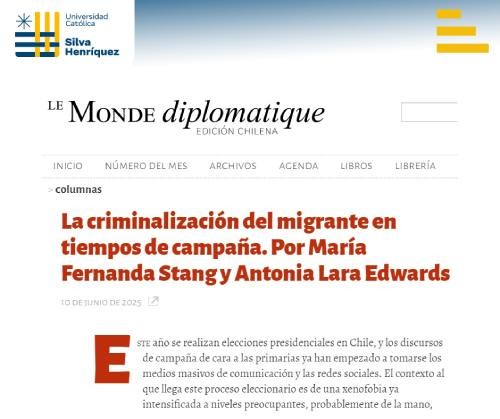 Compartimos columna de las investigadoras del CISJU Fernanda Stang y Antonia Lara
lemondediplomatique.cl/la-criminaliza…