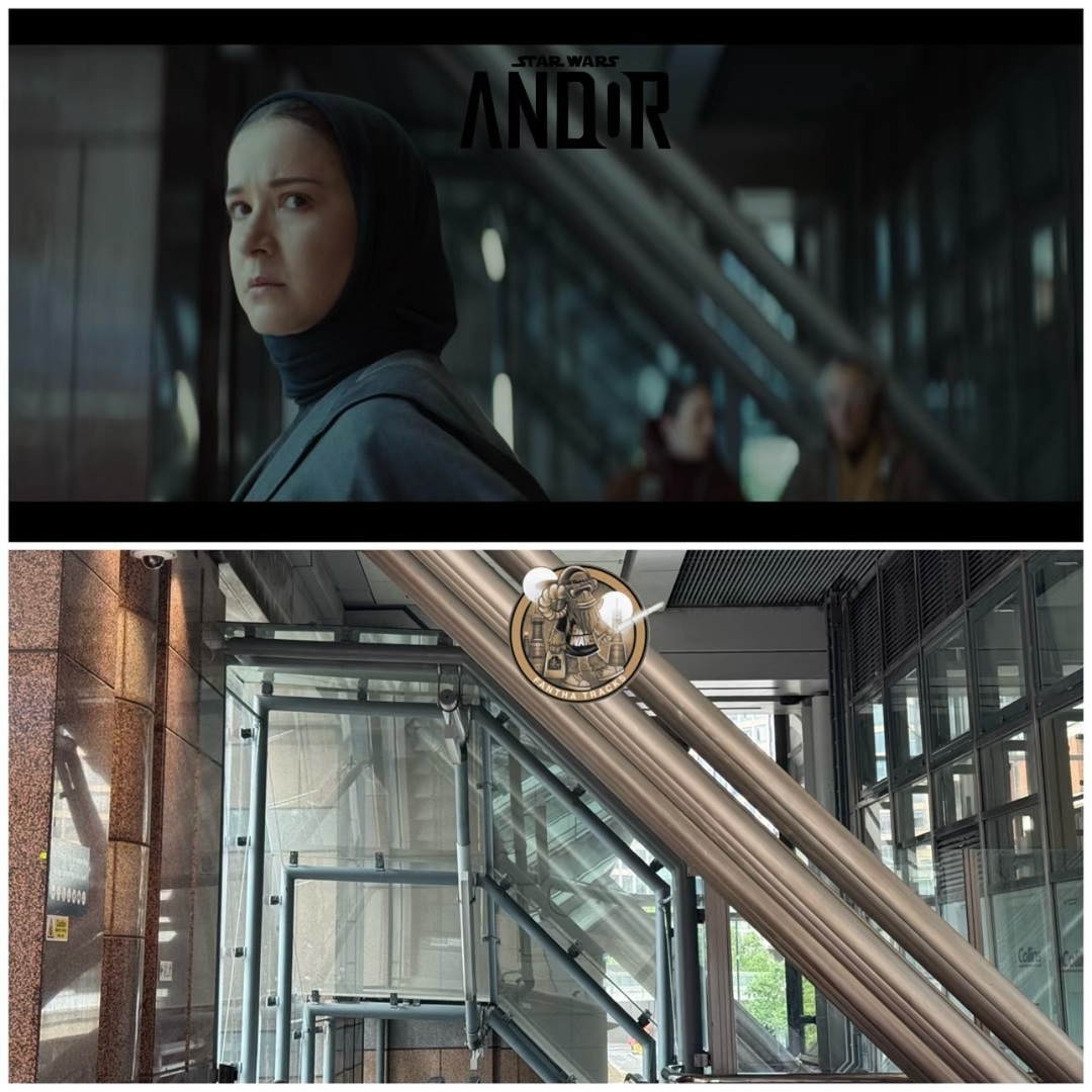 From Insta: instagr.am/p/DKu31POqDlP/
#Andor S2E10 Make It Stop - Kleya surveys the Lina Soh Hospital on Coruscant📍125 London Wall 

Make it stop? The day after AndMore I wanted MoreAndMore so visited a few locations in London 

Thanks @sw.chronicles.collection for making this l…