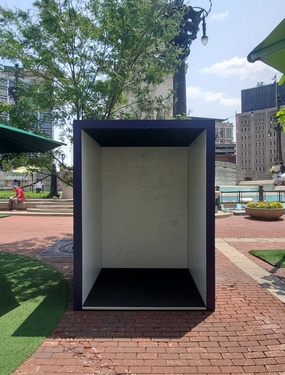 What’s in the box?! We’re unveiling a Centennial-inspired photo op created by artist <a href="/EssMcKee/">Ess McKee</a>, featuring our Ferris Wheel! 

The photo op will be painted LIVE tomorrow and will be at @indydt's SPARK on the Circle all summer long! Stop by to see the creative process!